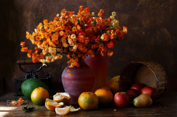 Картинка еда натюрморт фрукты картина фото цветы