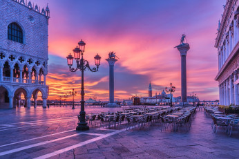 Картинка san+marco +venezia города венеция+ италия площадь ночь
