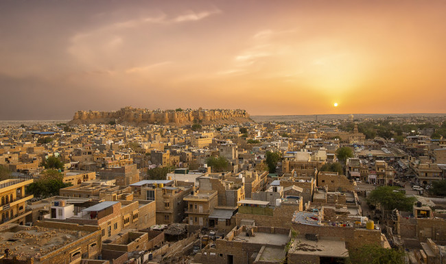 Обои картинки фото jaisalmer,  india, города, - панорамы, простор