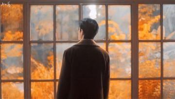 Картинка мужчины xiao+zhan актер пальто окно осень
