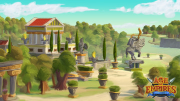 Картинка видео+игры age+of+empires+online греция храмы деревья статуи