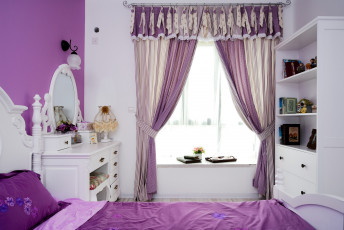 Картинка интерьер спальня кровать окно зеркало