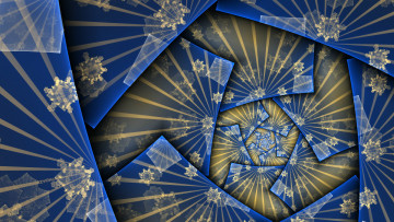 Картинка 3д графика fractal фракталы узор абстракция синий