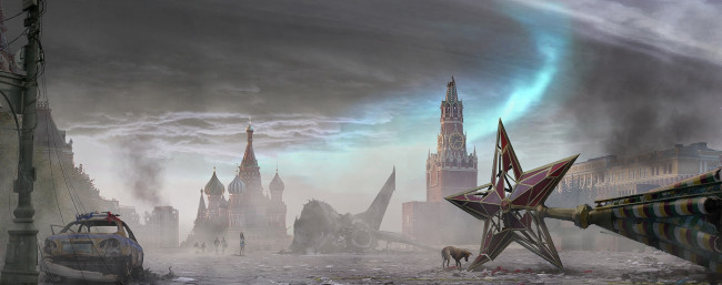 Обои картинки фото фэнтези, иные, миры, времена, апокалипсис, красная, площадь, кремль, москва