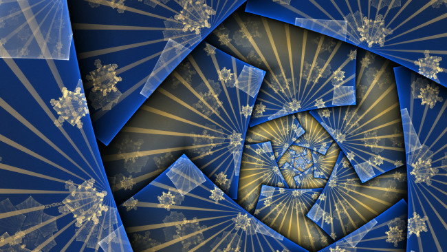 Обои картинки фото 3д, графика, fractal, фракталы, узор, абстракция, синий