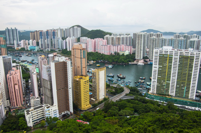 Обои картинки фото hong, kong, города, гонконг, китай, река, дома, парк, суда