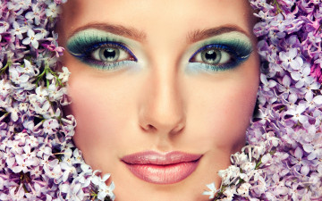 Картинка девушки -unsort+ лица +портреты губы взгляд ресницы макияж лицо цветы красивая девушка модель