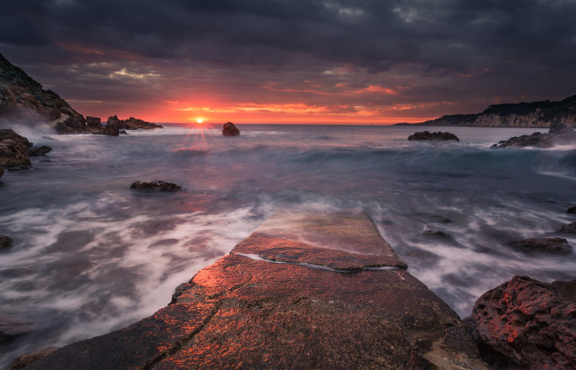 Обои картинки фото природа, восходы, закаты, море, залив
