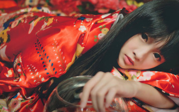 Картинка девушки -unsort+ азиатки взгляд кимоно японка азиатка