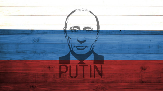 Обои картинки фото рисованное, люди, red, white, president, colour, wood, flag, putin, blue, russia