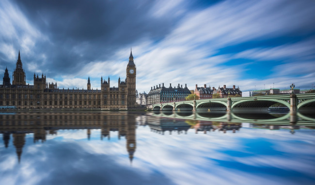 Обои картинки фото houses of parliament & big ben,  london, города, лондон , великобритания, панорама