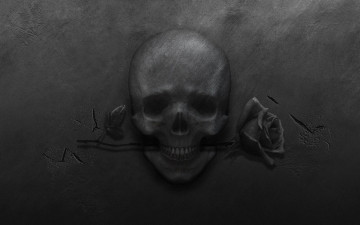 Картинка 3д+графика ужас+ horror череп роза