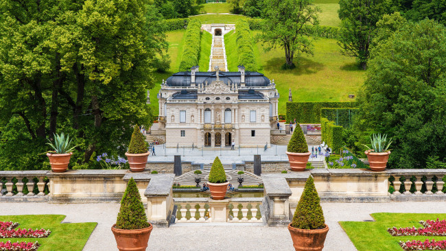 Обои картинки фото linderhof castle, города, замки германии, linderhof, castle