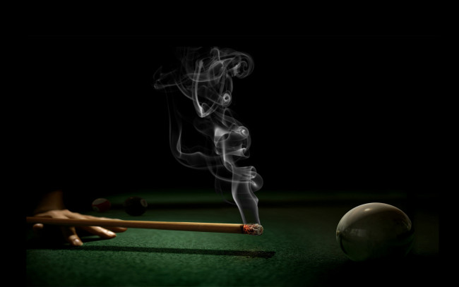 Обои картинки фото разное, компьютерный дизайн, бильярд, курение, дым