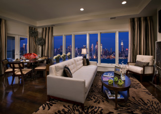Картинка интерьер гостиная пентхаус люкс new york окно penthouse комната стол диван