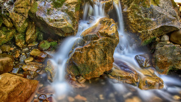 Картинка природа водопады ручей камни