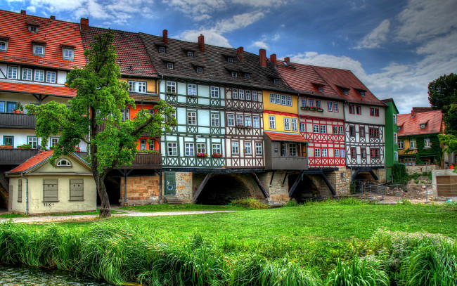 Обои картинки фото германия, тюринген, эрфурт, города, здания, дома