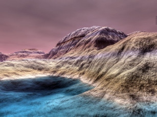 Картинка 3д графика nature landscape природа вода горы