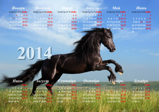 обоя календари, животные, кони