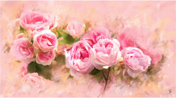 Картинка рисованные цветы розы