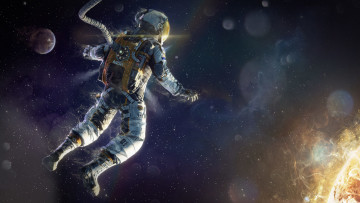 Картинка космос арт энергия звезда астронавт планета скафандр