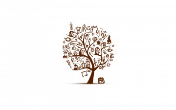 Картинка рисованные минимализм дерево