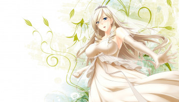 Картинка аниме *unknown+ другое платье растения невеста девушка