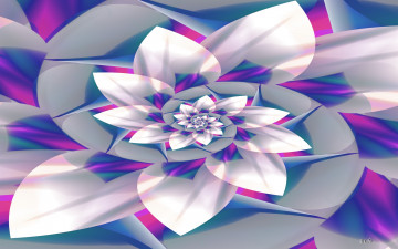Картинка 3д+графика фракталы+ fractal узор фон цвета лепестки