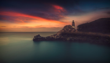 Картинка природа маяки море берег небо скалы маяк