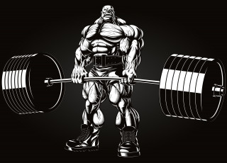 Картинка рисованное минимализм power men bodybuilding