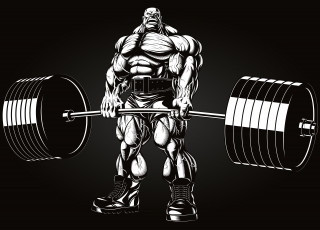 обоя рисованное, минимализм, power, men, bodybuilding