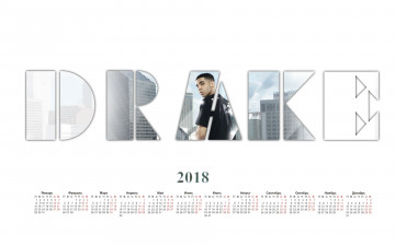 Картинка drake календари знаменитости белый фон 2018 певец