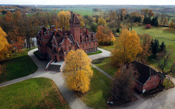 обоя jaunmokas palace,  latvia автор andris jermuts, города, - дворцы,  замки,  крепости, latvia, автор, andris, jermuts, jaunmokas, palace