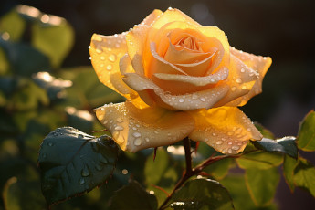Картинка цветы розы желтая роза капли макро