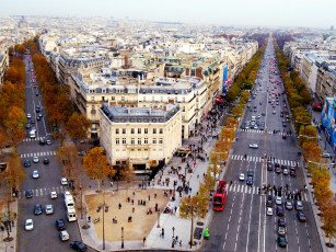 обоя champs, elysees, paris, france, города