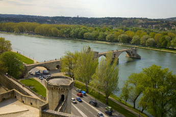 Картинка avignon provence города мосты река машины