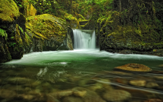 Обои картинки фото природа, водопады, камни, река