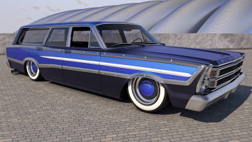 Картинка автомобили 3д country 1966 ford squire