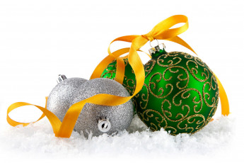 Картинка праздничные шары new year christmas decoration balls snow новый год украшения