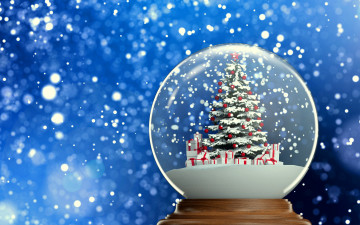 Картинка праздничные 3д+графика+ новый+год снег шар рождество merry winter елка globe snow новый год new year cristmas