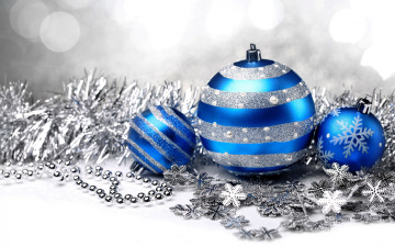 обоя праздничные, шары, blue, new, year, украшения, рождество, decoration, christmas, новый, год