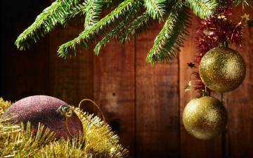 Картинка праздничные шары мишура елка рождество новый год christmas new year decoration