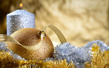 Картинка праздничные шары рождество елка мишура новый год decoration new year christmas