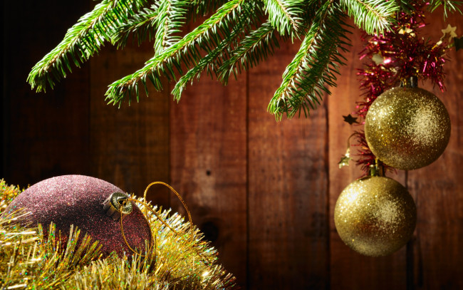 Обои картинки фото праздничные, шары, мишура, елка, рождество, новый, год, christmas, new, year, decoration