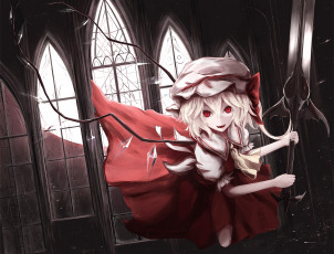 обоя аниме, touhou, взгляд, фон, девушка