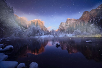 Картинка природа реки озера озеро снег деревья горы