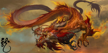 Картинка фэнтези драконы дракон хвост полет арт пасть