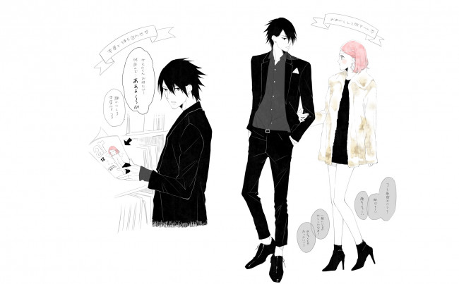 Обои картинки фото аниме, naruto, сакура, саске