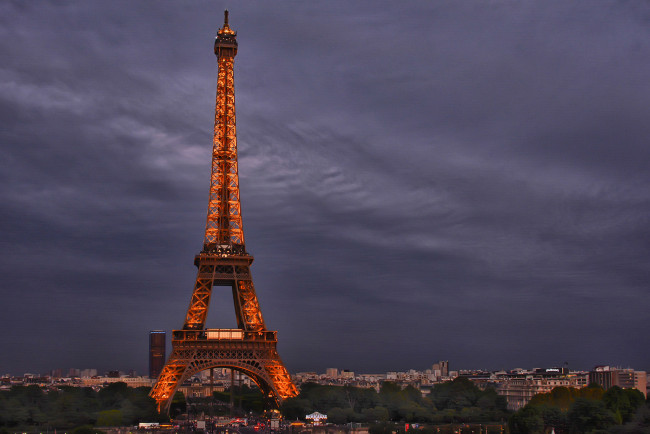 Обои картинки фото eiffel tower, города, париж , франция, панорама, башня