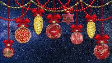 Картинка праздничные шары бусы шарики банты